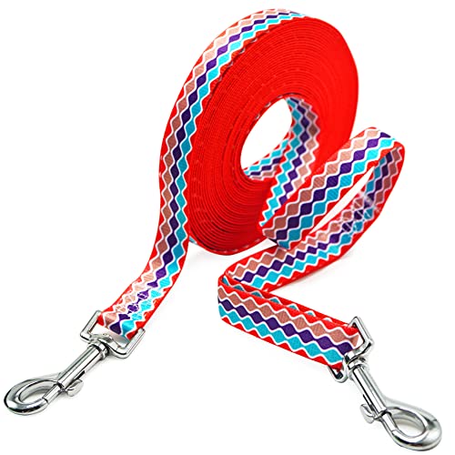 Mycicy Bunte Hundeleine aus Nylon, lang, für Gehorsamkeitstraining, Agility-Training, 4 m, 7 m, 10 m, 15 m, Trainingsleine für kleine, mittelgroße und große Hunde, Musterdrucker Cover