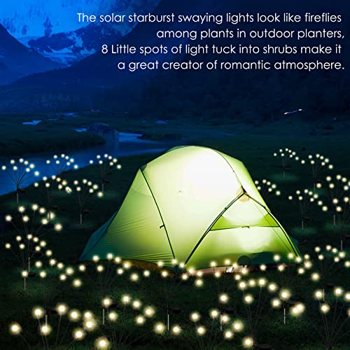 Mopha 8 Pack Solar Garden Lights,64Led Firefly Garden Lights Solar Outdoor Waterproof, Swaying Lights Decorative Fairy Garden Decor For Outdoor, Patio, Yard #TOP5