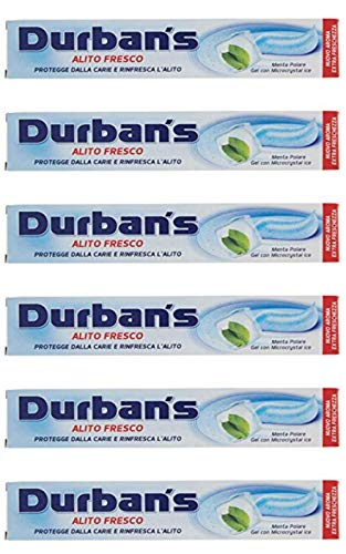 6 x Durban's Alilto Fresco Dentifricio 75ml