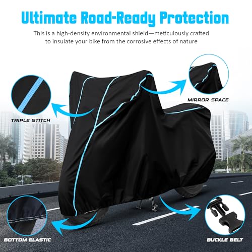 Image of Bike Cover for NX200 100% Waterproof, Dustproof & Scratch Resistant| Fully Bottom Elastic UV Resistant Heavy Duty Body Cover | All Weather Outdoor Use