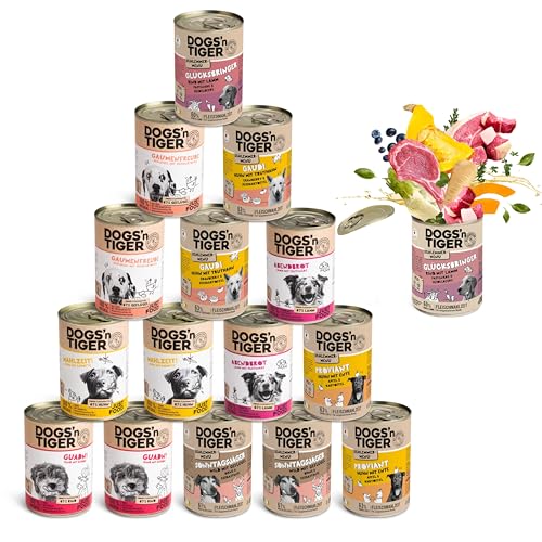 Produktbild von Dogs’n Tiger Adult Nassfutter Mixpaket Schlemmerparadies - 16 x 200 g
