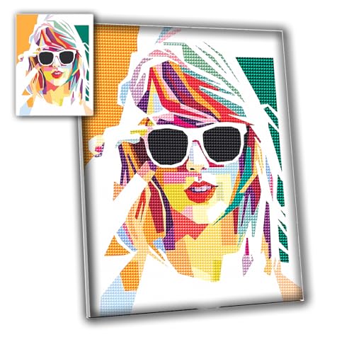 LETISH 5D Diamond Painting for Adults DIY Diamond Painting Kits Diamond Painting Kit Art for Wall Home Decor Arts Craft (Yellow Glasses)