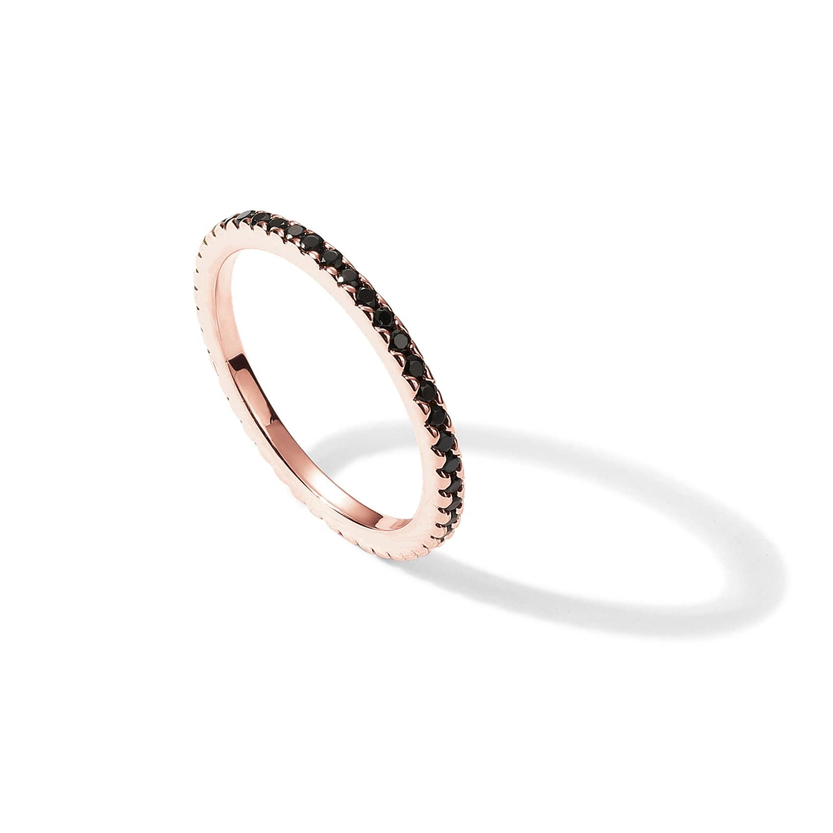 PAVOI14K Gold Plated Sterling Silver CZ Simulated Diamond Stackable Ring Eternity Bands for Women
