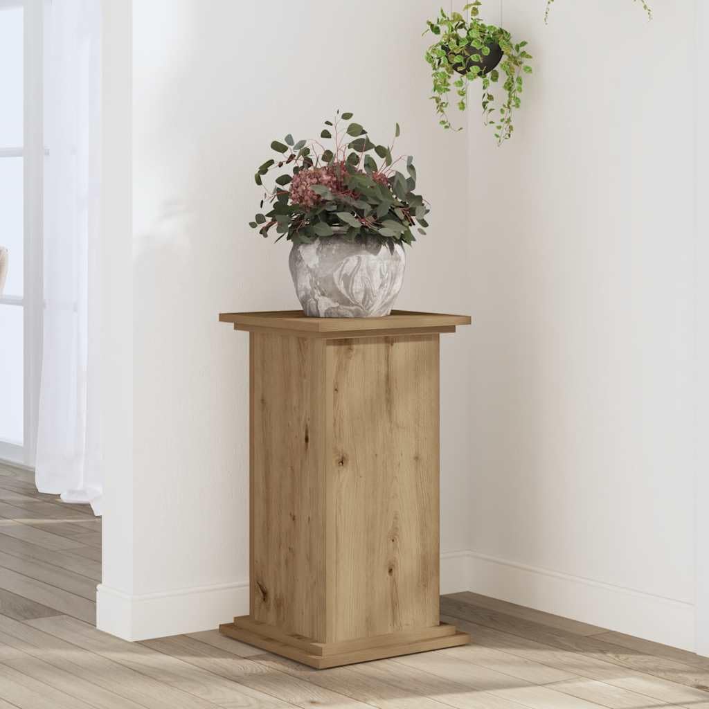 vidaXL Soportes de Planta Madera ingeniería Roble artisian 33x33x60 cm, Soporte de Flor, Soporte de Maceta, Soporte de Planta de casa
