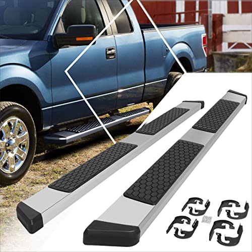 [Pair] 5.5 Inch Stainless Steel Running Boards Side Steps Nerf Bars Compatible With Ford F150 Extended Cab 04-14 #TOP13