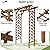 Outsunny 79in Wooden Garden Arbor Arch Trellis with Classic Countryside Style, Pergola Style Roof for Climbing Vines for Ceremony Party Weddings
