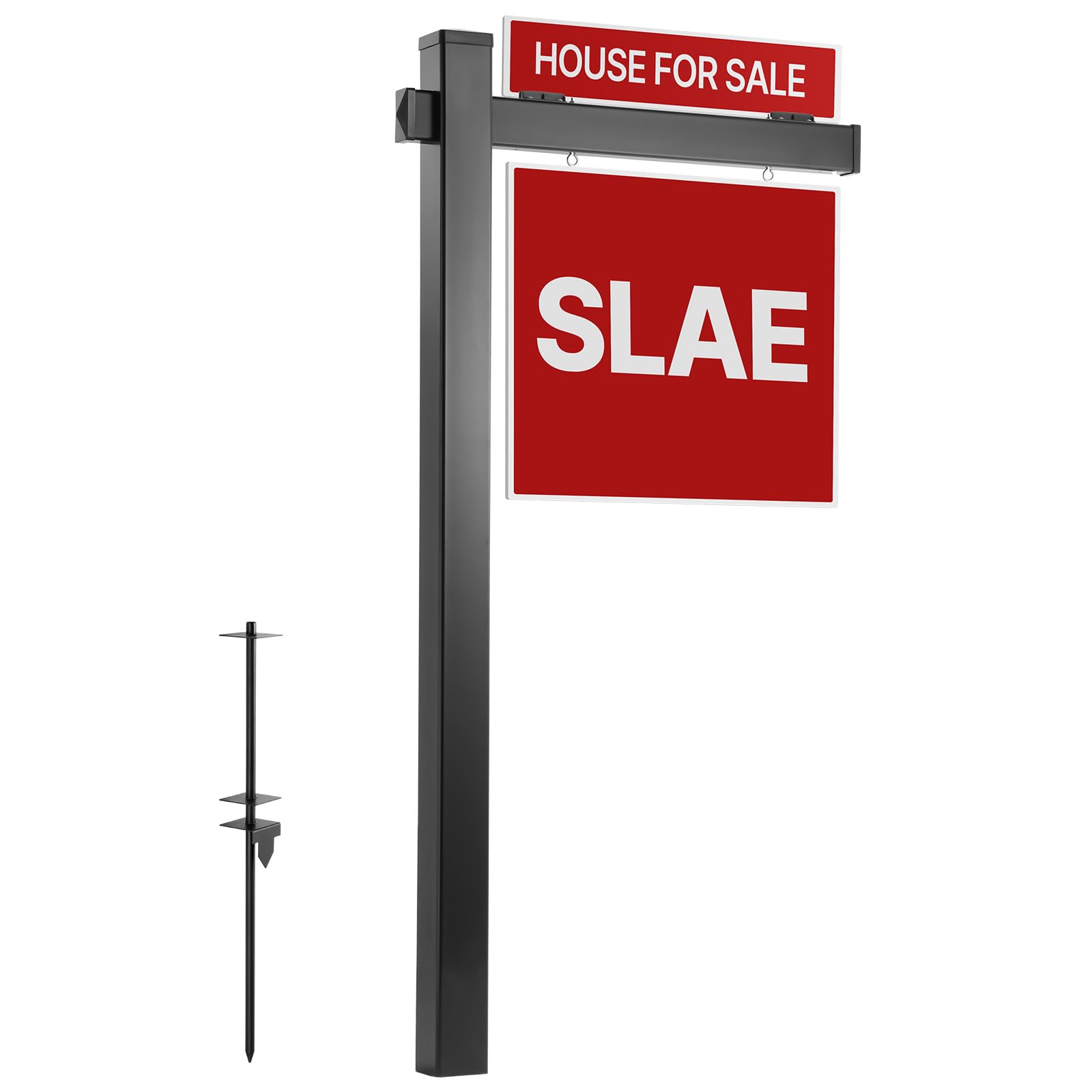VEVOR Maklergalgen 1845 mm Hoch, Immobilienschildständer aus PVC, für Schilder 457x610 mm, Außenbereich Schwarz