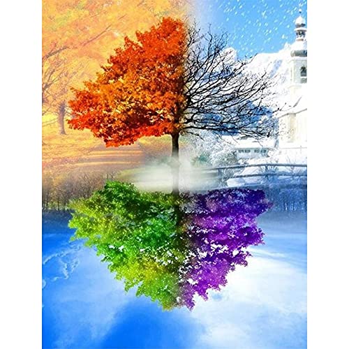 Diamant Peinture 5d Arbre des Quatre Saisons en kit complet format géant 80x220cm