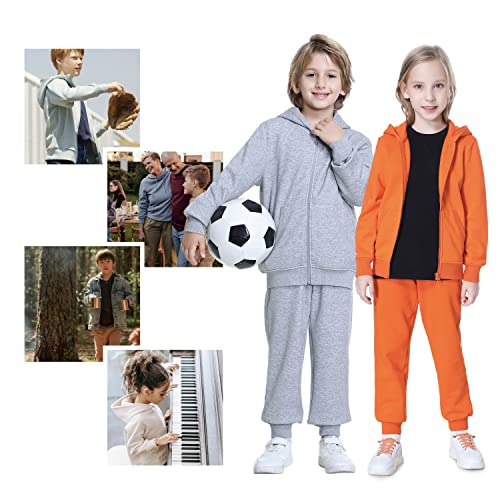 Image of Kid Nation Kids Soft Brushed Fleece Zip-Up Hooded Sweatshirt Hoodie for Boys or Girls 4-12 Years