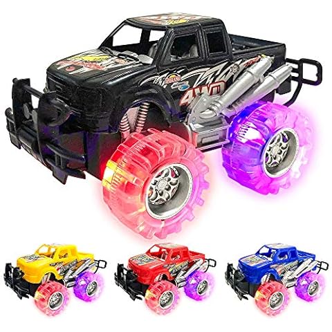 ArtCreativity Light Up Monster Trucks for Boys and Girls, 4-Pack Toy Truck Set, Monster Trucks for Boys 3 4 5 6 7 8 Years Old, Toddler Monster Truck Toys, Light Up Trucks Cover