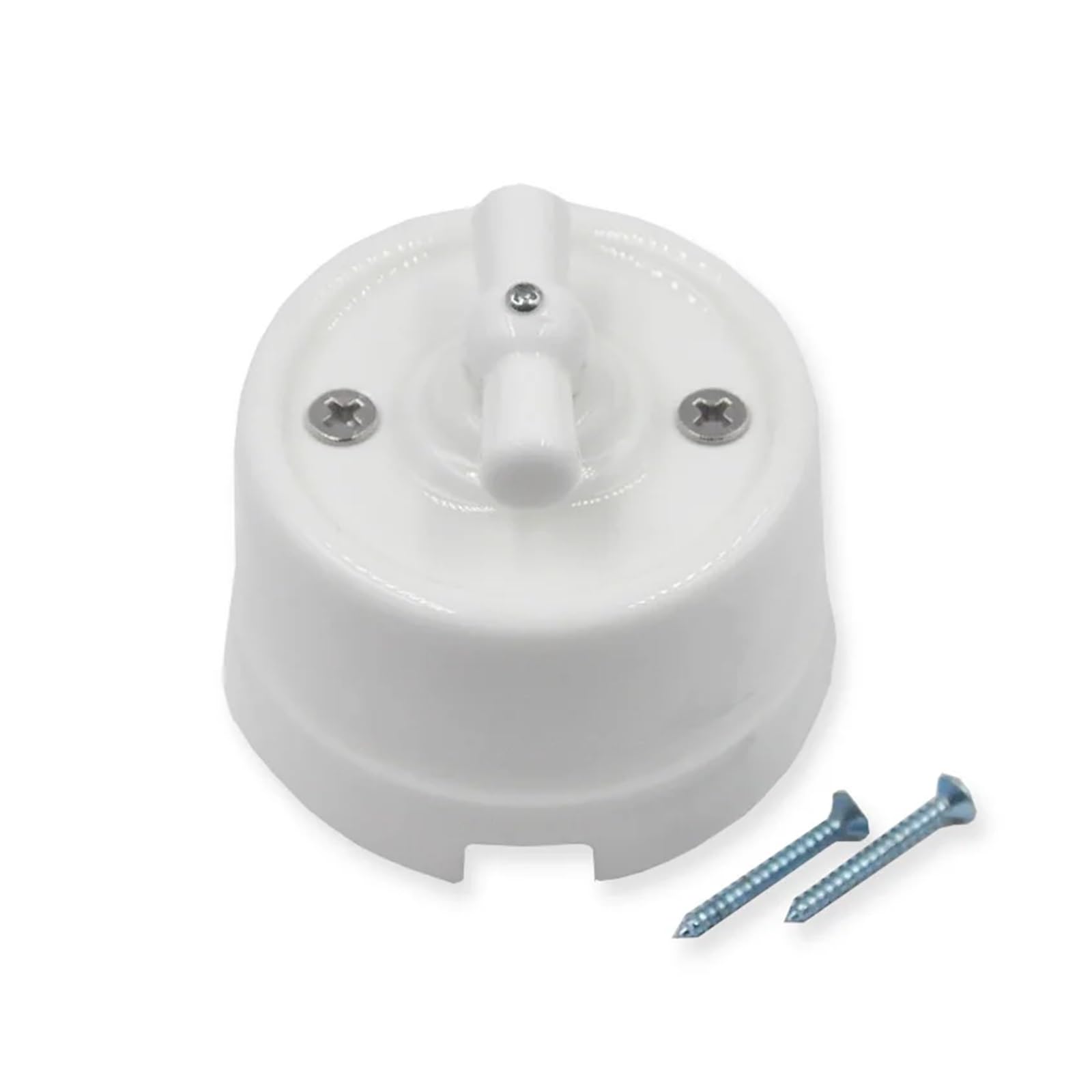 Interruptor giratorio con perilla de cerámica blanca(2-hole wooden base)