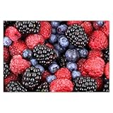 Papel pintado no tejido, 200 x 135 cm, frambuesa, arándano, mora, n.º H1275M_TV1AL