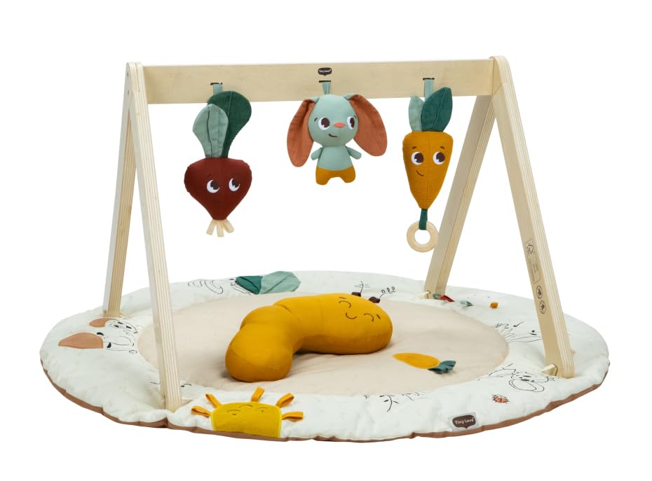 Tiny Love Luxe Developmental Gymini, Baby-Aktivitätsdecke, 0M+, Spielmatte für Babys, 360° Aktivitäten, Bauchlage-Trainer, Spielzeug zum Mitnehmen, umweltfreundliche Materialien, Garden of Adventures