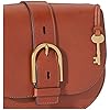 Fossil-Womens-Wiley-Leather-Saddle-Bag-Crossbody-Purse-Handbag Fossil womens Crossbody, Brown, 8.75 L x 3.5 W 7 US