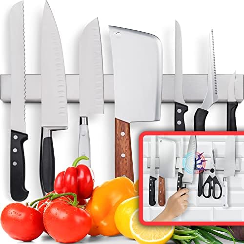 Premium 17 Inch Stainless Steel Knife Holder for Wall