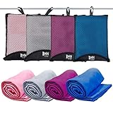 Bodi Towel Quick-Dry Lightweight Super-Absorbent Large Microfiber Towel, Grey, 130cm x 80cm