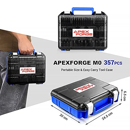 APEXFORGE M0 Rotary Tool Accessories Kit, 357 Pcs Accessories Kit, 1/8"(3.2mm) Diameter Shanks, Universal Fitment for Easy Cutting, Sanding, Grinding, Sharpening, Carving, Drilling, and Engraving - Image 7