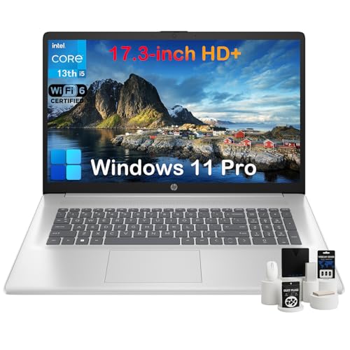 Image of HP 17 Laptop Computer for Business, 128GB RAM, 8TB SSD, Intel 10-Core i5-1334U, 17.3 inch HD+ Anti-Glare Display, Win11 Pro, Numeric Keypad, 720p HD Camera, w /Accessories