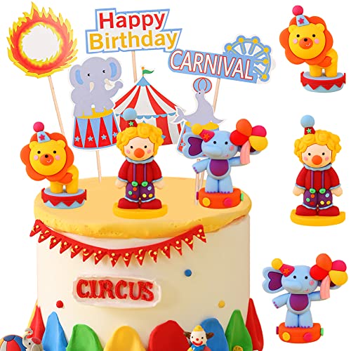 Arthsdite Zirkus Cupcake-Topper - 24 Stück Karneval Dekoration Für Kuchen & Geburtstag