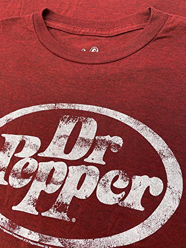 Tee Luv Men's Faded Dr Pepper Logo Shirt, Xl, Brick Heather #TOP1