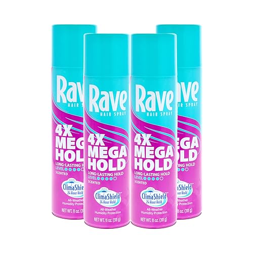 Rave Spray Fijador Cabello 4 Piezas Resistente Larga Duración