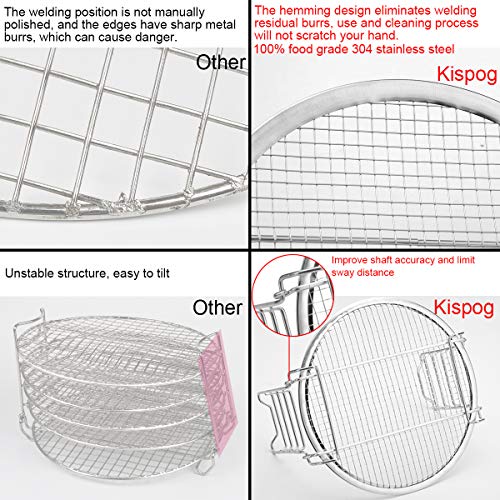 Kispog Dehydrator Rack For Ninja Foodi 6.5 & 8 qt, Instant Pot Duo Crisp 8 qt. Food Grade Stainless Steel - Thumbnail 5