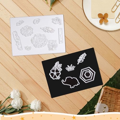 Image of Magnetic Sheets and Storage Bags for Stamps and Dies Storage with Album Pocket, Die Cut Storage Set for Storage Die Cutting,DIY Scrapbooking,Card Making Supplies (4sets 2Purple & 2White)