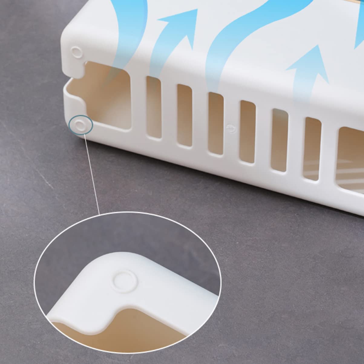 Estuche Organizador de Cables de Plástico Blanco para Oficina y Salón