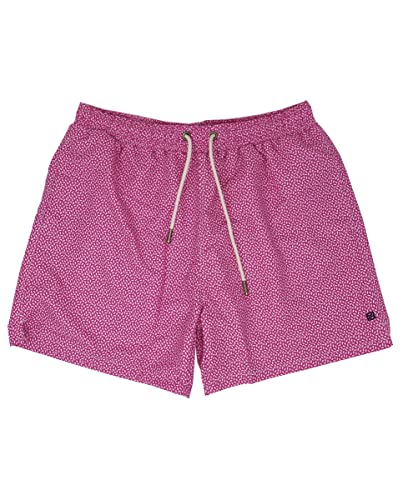 Pertegaz - Bañador Bermuda de Hombre con Estampado de Hojas, Talla L, Color Fucsia