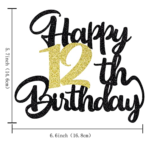 Image of 12th Happy birthday cake topper happy birthday cake decoration 12th birthday party decoration gift plugin (12)