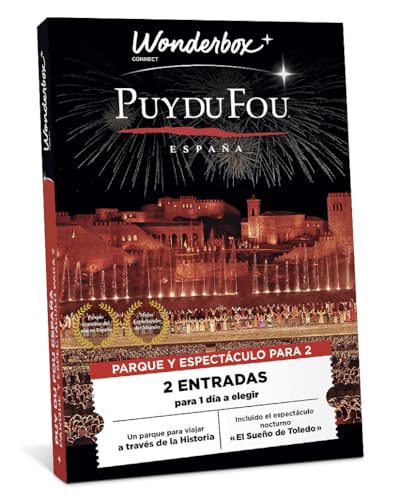 WONDERBOX Connect - Caja Regalo - PUY du FOU España Parque y Espectáculo - 2 entradas para 1 día para el Parque - Espectáculo Nocturno El sueño de Toledo - Válido Durante 27 Meses