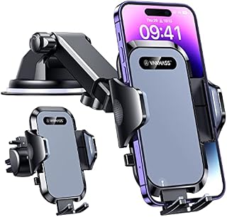 2023 PRO Car Phone Holder VANMASS Max Security [Military-Grade Certs] Upgrade Mount Mobile Phone Automobile Cradle Van Accessories Windscreen Dashboard Vent for iPhone 14 13 12 Samsung, All Smartphone