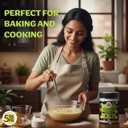 Image of 5:15PM MonkFruit Powder Complex with Erythritol | Monk Fruit Powder Complex I MonkFruit I Monk Fruit For Cooking & Baking-150g- Pack of 2