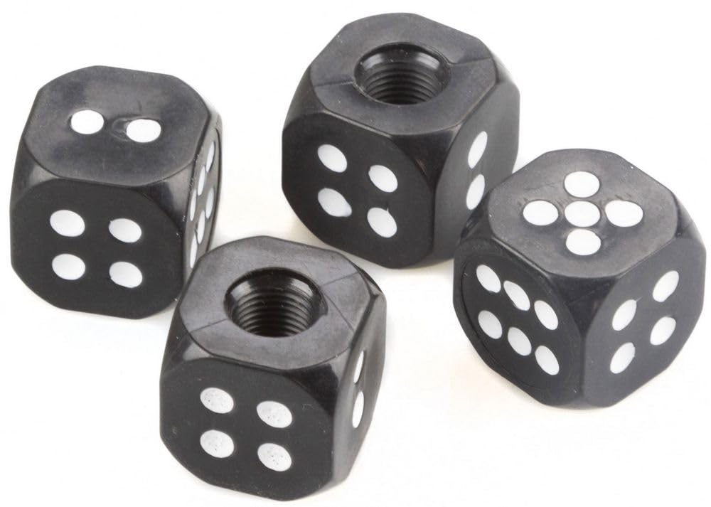 Start Set 4 Tappi Copri Valvola Dadi Nero Universali Per Auto E Moto - 4