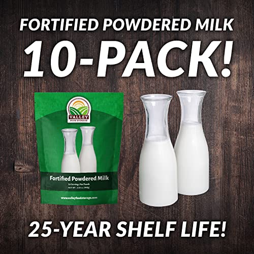 Image of Nonfat Milk Powder 10-Bag Bucket, 158 Oz | Fortified with Vitamin A & Vitamin D | Powdered Milk Long Term Storage, Lasts 25 Years | Non-GMO Prepper Food, Off Grid Living Supplies | Valley Food Storage