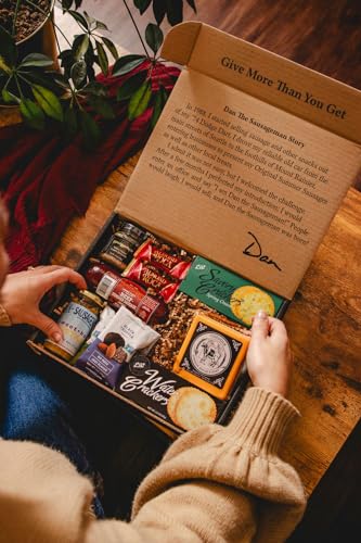Yukon-Gift-Basket-by-Dan-the-Sasuageman-Featuring-Naturally-Smoked-100-Beef-Summer-Sausages-Wisconsin-Cheddar-Cheese-Specialty-Sweet-Hot-Mustard-Grainy-Dijon-Flavor-Infused-Almonds-Crackers-and-Sweets