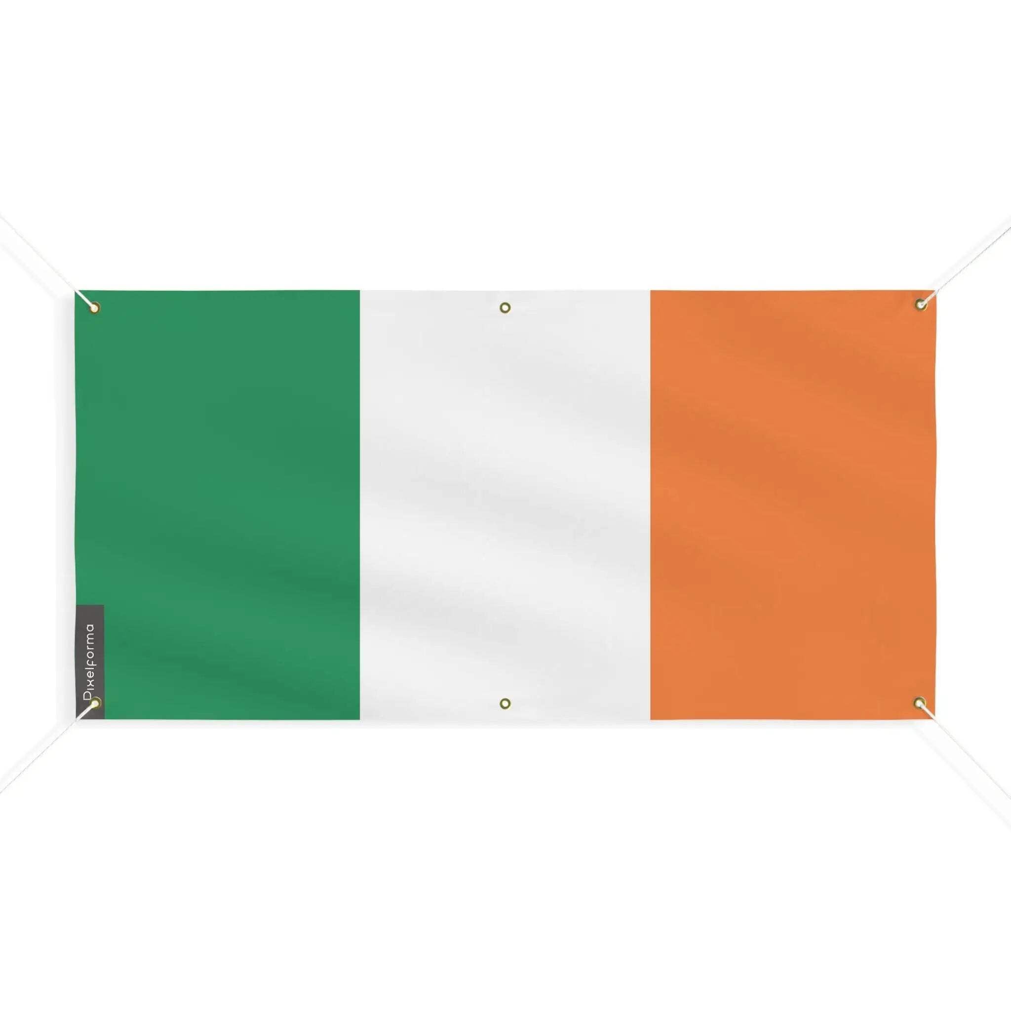Drapeau de l'Irlande 190x380cm pavillon vert blanc orange 6 oeillets