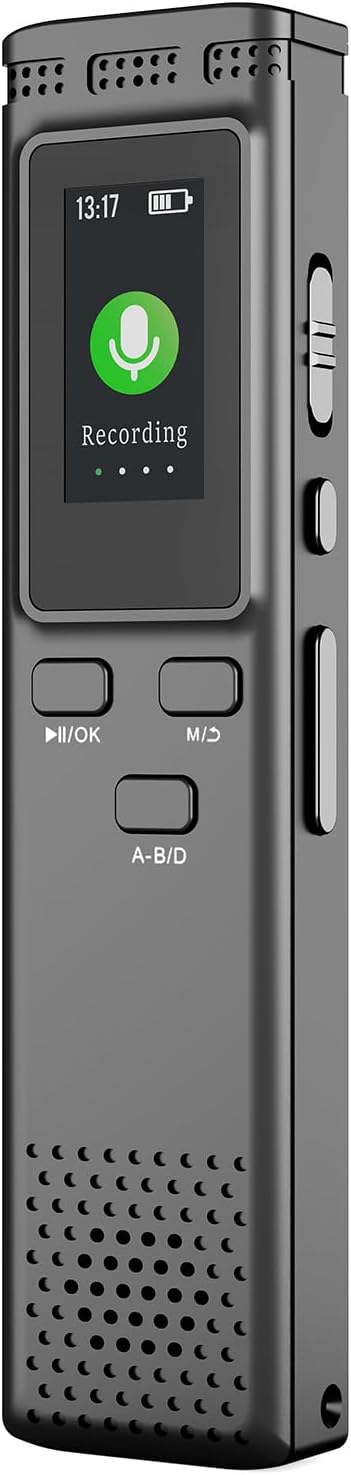8/32/64GB Portable Digital Voice Recorders with Noise Reduction, USB Charging, MP3 Playback for Lectures and Meetings