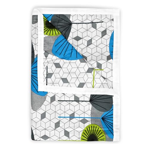 Image of Divine Casa 100% Cotton Reversible Lightweight Printed Single Bed AC Dohar Blanket | White & Blue, Size 140 x 210 cm