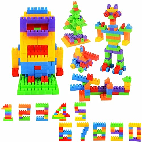 Image of RUTV Building Blocks Toy for with Wheel,Block Game for 3-8 Years Old Boys & Girls,Multi Color,100 Piece(New Building Block Toy)