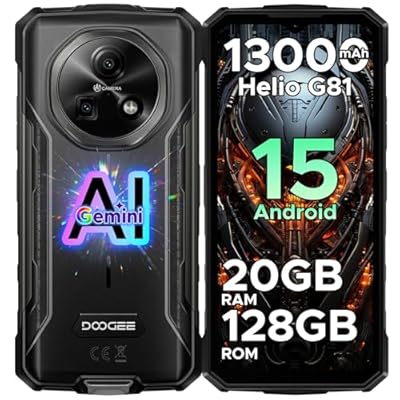 DOOGEE Fire 5 Pro Teléfono Móvil Irrompible 6 6" HD+/90Hz 13000mAh 20GB+128GB/2TB Android 15 Movil Resistente Cámara 16MP Smartphone/NFC/OTG/Face ID/GPS/GMS/Dual SIM 4G Móvil Rugerizado Gris 2025
