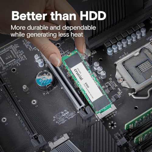 Image of Crucial E100 SSD 480GB M.2 NVMe PCIe Gen4 Internal SSD, Up to 4,700MB /s, Laptop & Desktop Compatible - CT480E100SSD8