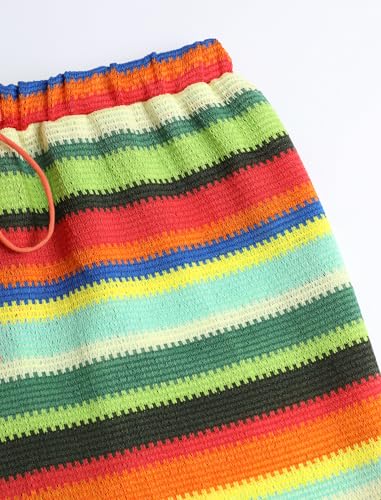Image of ZAFUL Womens Beach Cover Up Pants Sexy Crochet Drawstring Elastic Boho Swimsuit Cover Up Long Pants Beach Wear