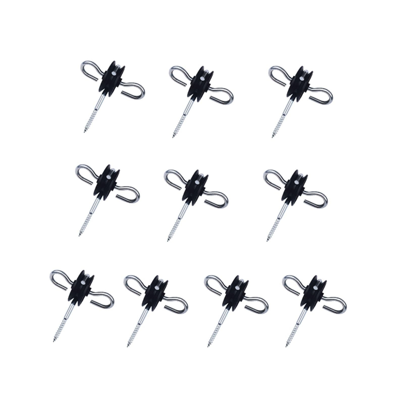 Anclaje De Manija Puerta Cerca Eléctrica, 10 Uds., for Poste Madera, Doble Gancho, Aislante Atornillado, Accesorio for Granja Y Ganado para Madera, Cuerda, Valla Eléctrica