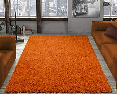 Ottomanson Soft Cozy Color Solid Shag Area Rug Contemporary Living and Bedroom Soft