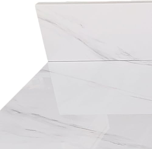 Miniatura 39 de Encimera de tocador de mármol de 43 pulgadas con fregadero, encimera de piedra de ingeniería con fregadero de cerámica y protector contra blanco