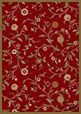 NEW Garden Burgundy Floral Design Rubber backed durable Area Rug Carpet 3x5