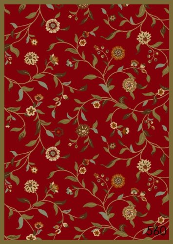 NEW Garden Burgundy Floral Design Rubber backed durable Area Rug Carpet 3x5