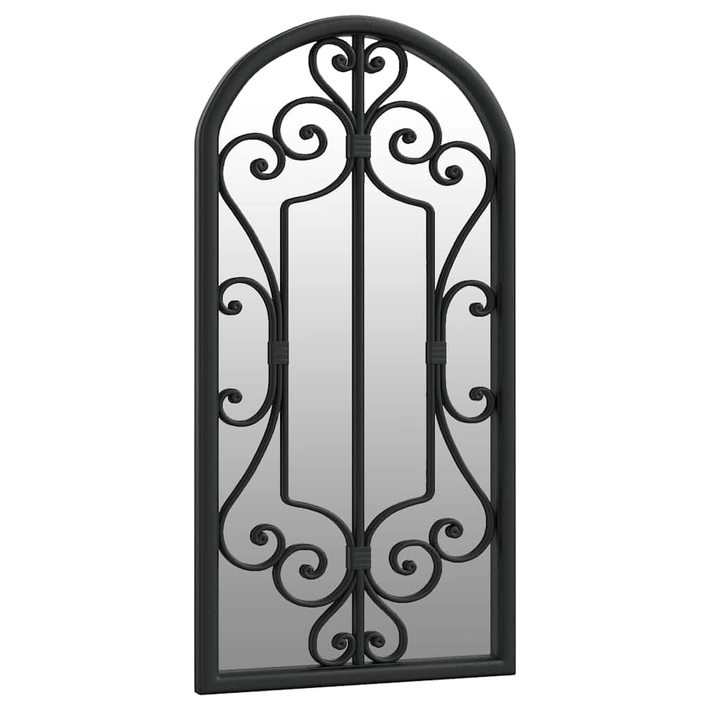 Miroir de Jardin Noir en Fer 70x30 cm pour Utilisation extérieure décoration Murale reflet lumière agrandissement Espace Salon Chambre entrée