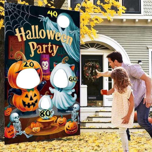 Juegos lanzar Halloween, Juegos lanzar Calabazas con banderines Colgantes para Fiestas temáticas de Halloween Actividades Carnaval Aire Libre Cornhole